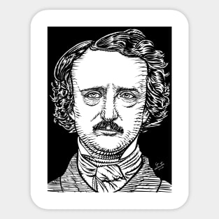 EDGAR ALLAN POE ink portrait Sticker